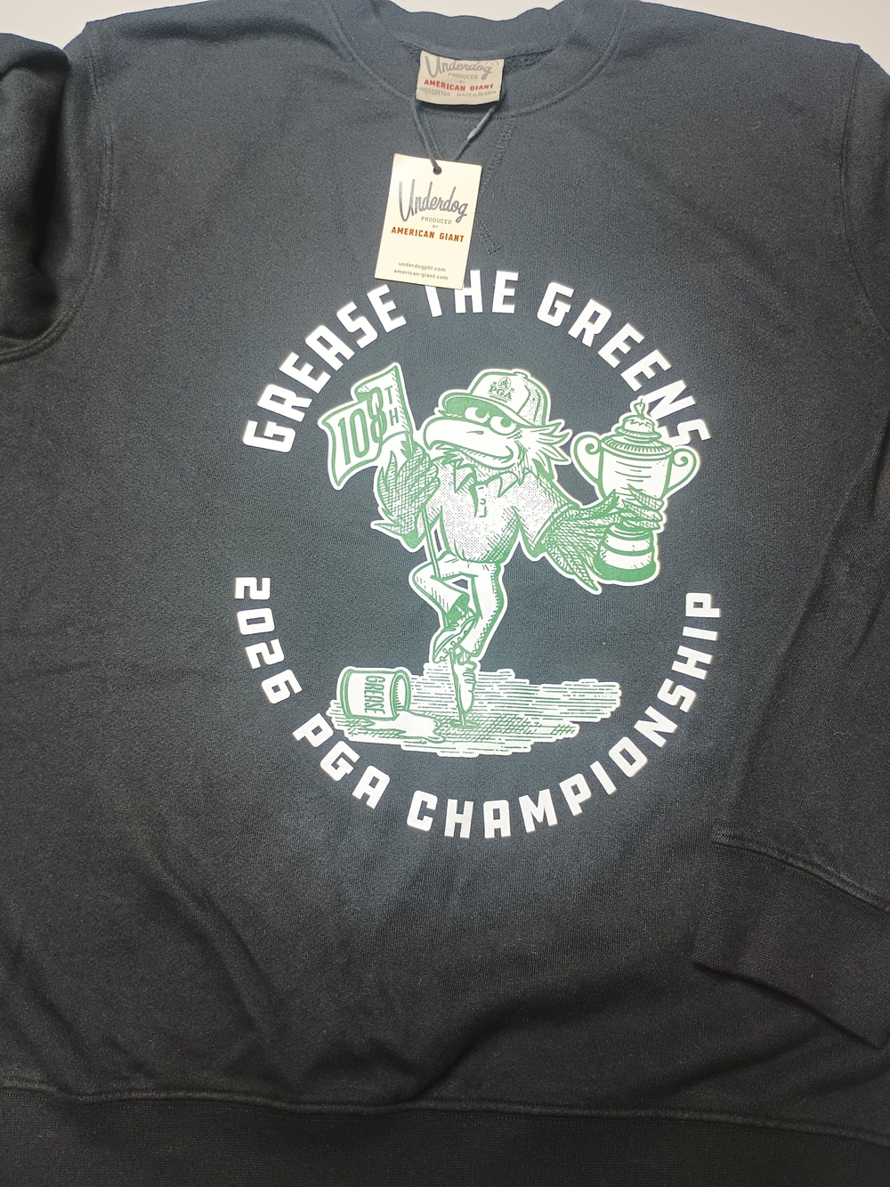 American Giant Black "Grease the Greens" 2026 PGA Championship Sweatshirt Size S